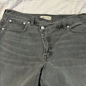 Madewell 90’s Straight Cross Tab Edition Waist Burick wash Gray Jeans Size 31